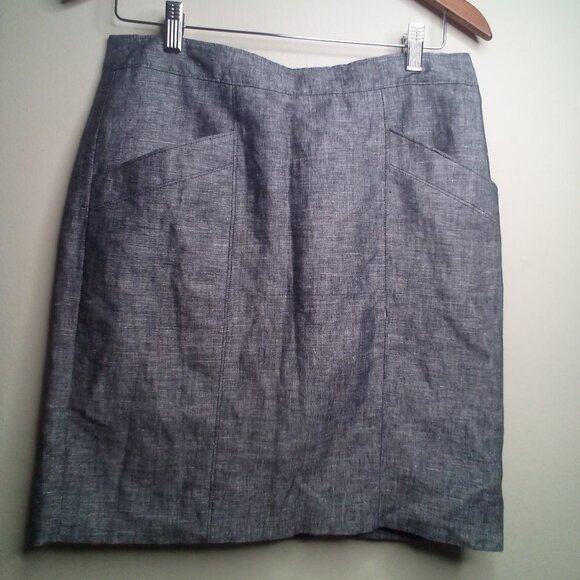 Ann Taylor Dresses & Skirts - Ann Taylor Skirt 6 Linen Blend Fully Lined Gray